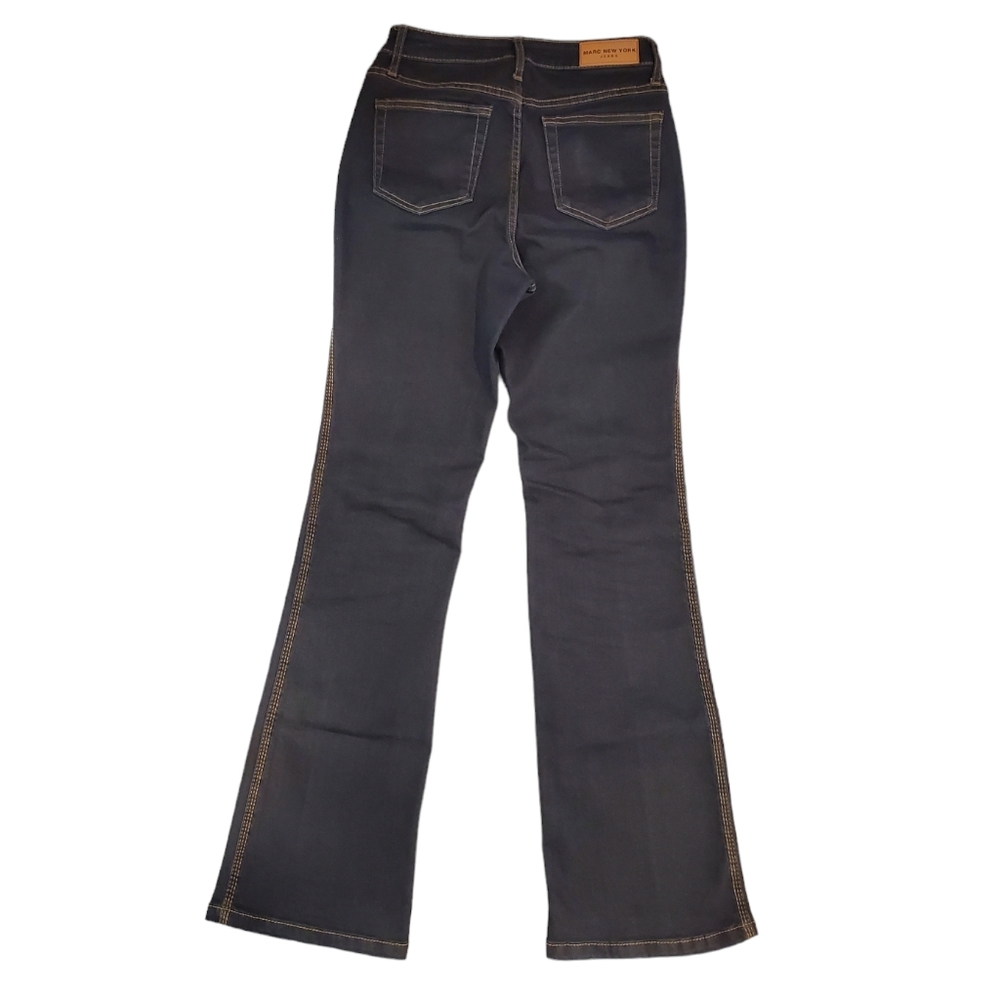Marc New York Jeans Womens Size 2 Black Mid Rise Front Seam Flare Pants - Picture 3 of 12